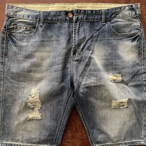 Distressed Denim Shorts